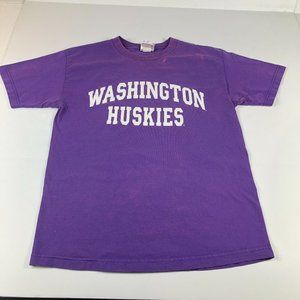 VTG Cotton Exchange Washington Huskies Shirt Adult Medium Purple Bleach Faded